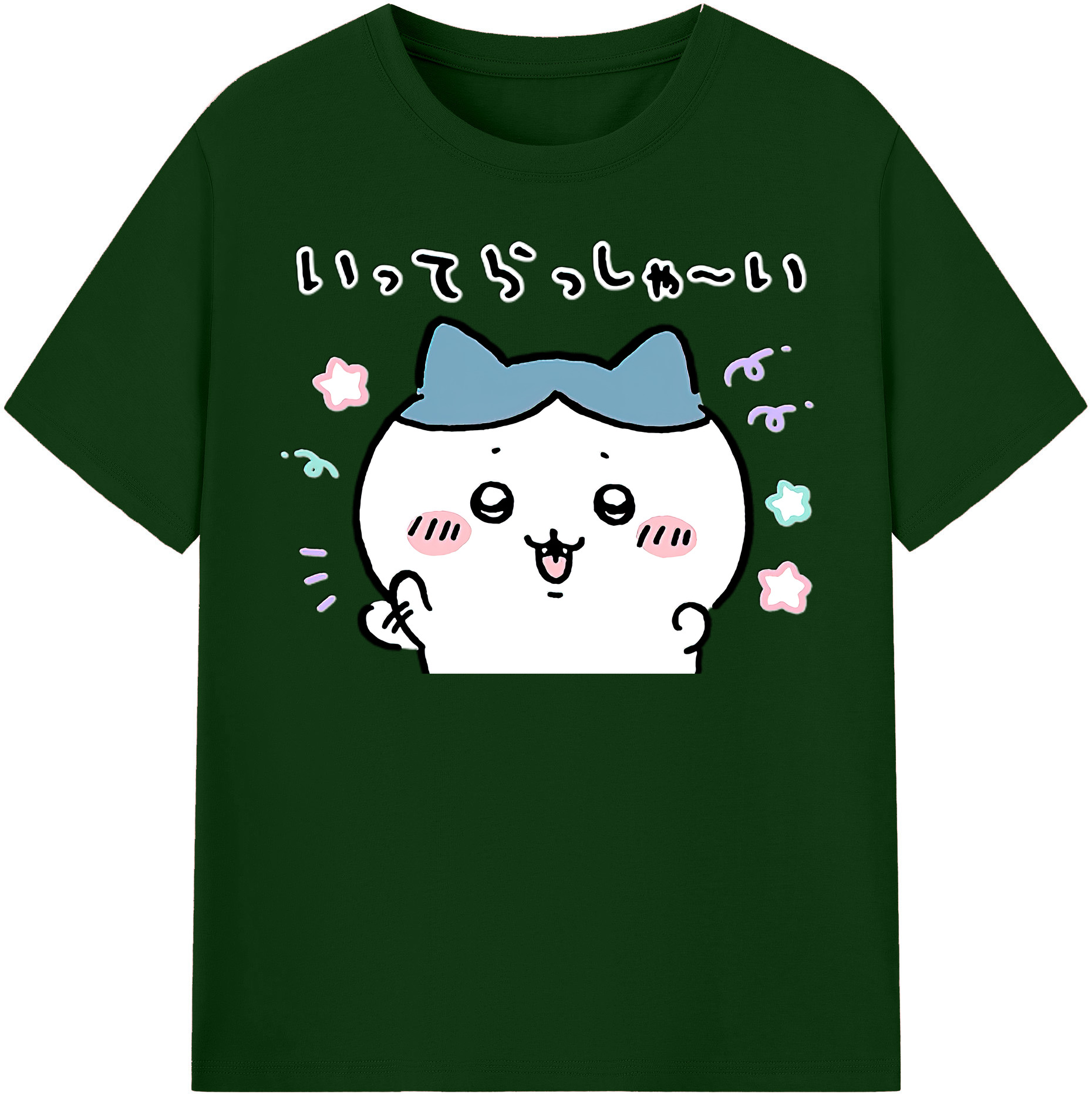 （画像用） ちいかわ ハチワレ Chii-kawa hachiware 綿100％半袖Tシャツ（フロントプリント）